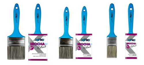 Set 3 Brochas Pintar 2 + 1 1/2 + 3 Pulgadas Nexxo Premium