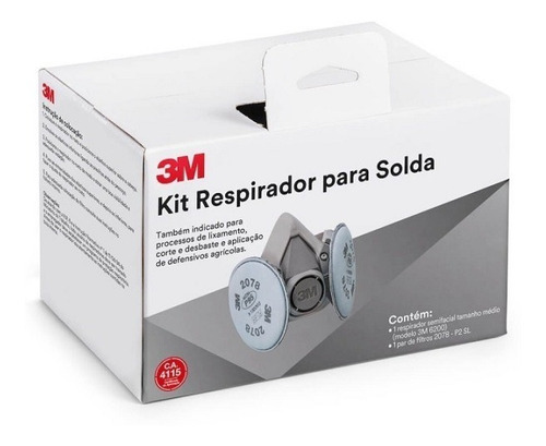 Kit Respirador Mascara 6200 Para Solda 3m