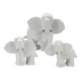 Set De 3 Figurillas Decorativas Elefantes En Resina, Corner 