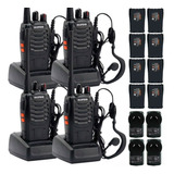 Handy Baofeng Bf-888s Kit X 4 16ch Uhf Recargables + Extras