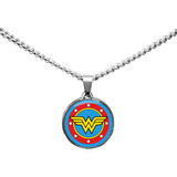 Collar Mujer Maravilla Wonder Woman Cadena Acero Quirúrgico