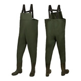 Wader Traje Pesca Pvc Reforzado Ajuste Tiradores Con Botas