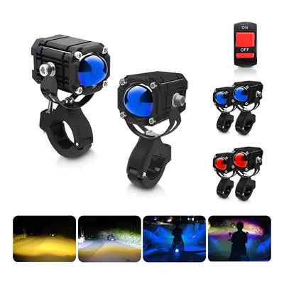 2 Faros Luces Led Auxiliares 4 Modos Lupa Para Moto J1 | Envío gratis