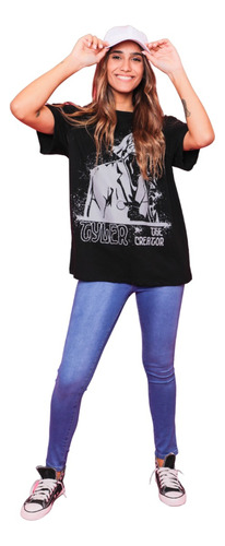 Remera Oversize Estampado Al Frente Mujer Tyler