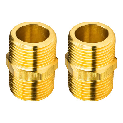 Niple Roscado Latón Boquilla Hexagonal 3/4puLG, Dixon 2pzas. Dorado