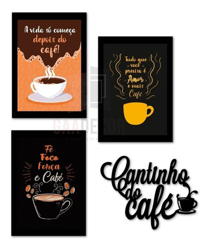 Decoração Cantinho Do Café Moderna Quadrinhos Placas Mdf