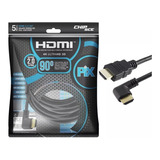 Cabo Hdmi L 5m 90 Graus Blindado 2.0 Ethernet 5 Metros 4k 3d