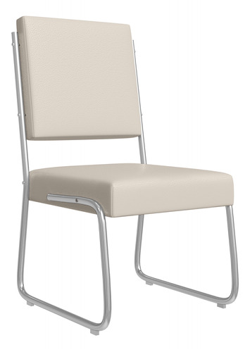 Conj 2 Cadeiras De Jantar Monaco Aço/ Tecido Couro Sintético