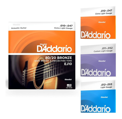 Cuerdas Guitarra Electroacustica Daddario Bronce Cal. 11 Gh