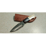 Cuchillo Artesanal Caza 19cm - Acero Damasco / Hecho A Mano 
