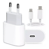 Cargador Adaptador Pared Para iPhone Carga Rápida 20w Color Blanco