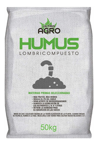 Humus Solido 50 Kg Ultra Agro