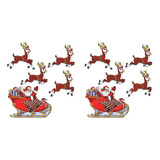 Beistle 20055 Vintage Navidad Papa Noel & Sleigh Cutouts 1