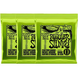 3x Encordoamento Ernie Ball 0,10 Regular Slinky