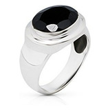 Black Onyx Vintage Gipsy Ring Plata De Ley 925 Piedra Ovalad