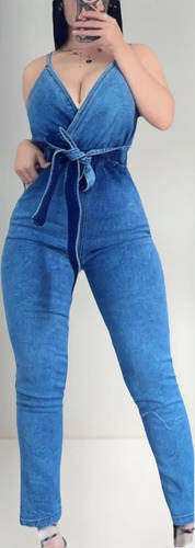 Palazzo, Jumpsuit ,mezclilla, Escote Cruzado , Tirantes | Envío gratis