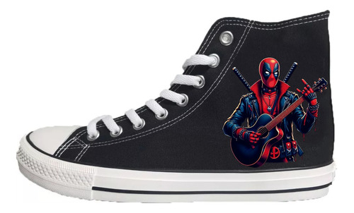 Zapatillas Caña Deadpool Rock Regalo Navidad Cumpleaños