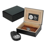 Kit Humidificador Para Habanos Con Higrometro Cenicero Puros