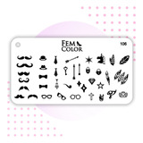 Placa Para Stamping Acrilico Deco Uñas Lefemme Mod.106