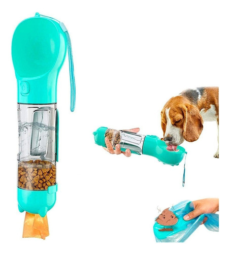 Botella Agua Perro 4 En 1 Taza Beber Mascotas Al Aire Libre