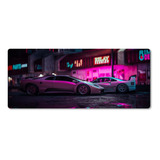 Mousepad Xxl 80x30cm Cod.648 Lambo Ferrari Retro Wave