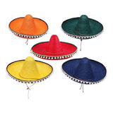 Sombrero Mexicano Mariachi Con Borlas Colores Cotillon X12
