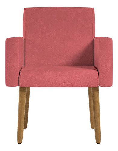 Poltrona Decorativa Cadeira Escritório Recepção Balaquidecor Cor Rosa
