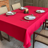 Toalha De Mesa Oxford Lisa Para 6 Cadeiras Vermelho