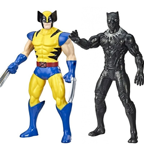 Kit Boneco Wolverine E Pantera Negra Hasbro Olympus 24cm