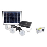 Kit Panel Solar 6w - 3 Focos Con 5 Mts De Cable C/u - Usb