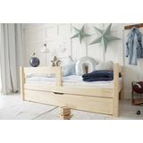 Cama Infantil Montessori Con Carro Cama Y Barandas 1,90m