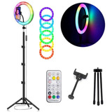 Ringhlight Rgb Colorida 26cm 10 Polegadas + Tripé 2m