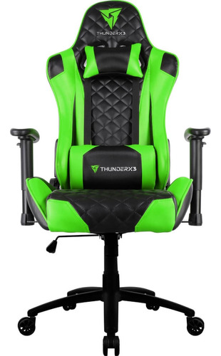 Cadeira Gamer Thunderx3 Tgc12 Até 120 Kg Preto Com Verde