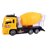Vehículo Camión De Construcción Cementero A Fricción Color Amarillo