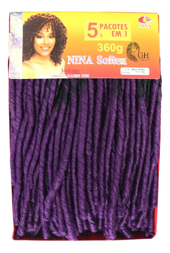 Extensão De Cabelo Cacheado Nina Softex Cherey + Agulha Cor Ombre Roxo T1/purple