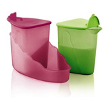 Duo Dosificador Morado Y Verde Con Bandeja Tupperware