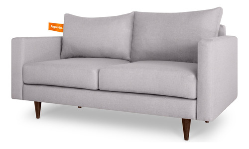 Agusto A1 - Sofá Loveseat Sillón 2 Plazas Moderno Color Gris Diseño De La Tela Lisa