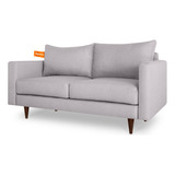 Agusto A1 - Sofá Loveseat Sillón 2 Plazas Moderno Color Gris Diseño De La Tela Lisa