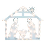 Decoracin De Silueta De Ventana De Navidad Con Luz Blanca De