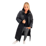 Campera Larga Abrigo Cuello Peludo Mujer Dama Invierno