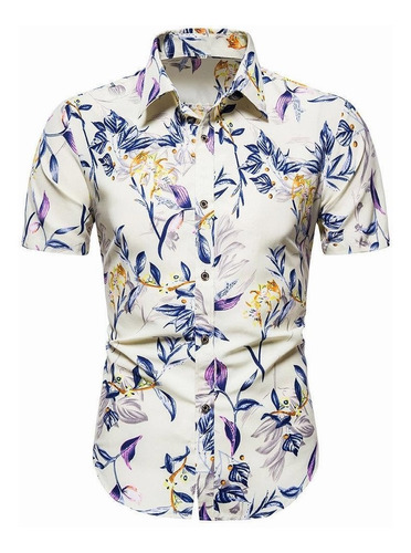 Camisa Hawaiana Moda Casual Estilo Slim Fit Para Hombre