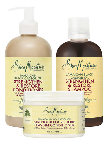 Shea Moisture Kit Jamaican Black Castor Fuerza Restauración