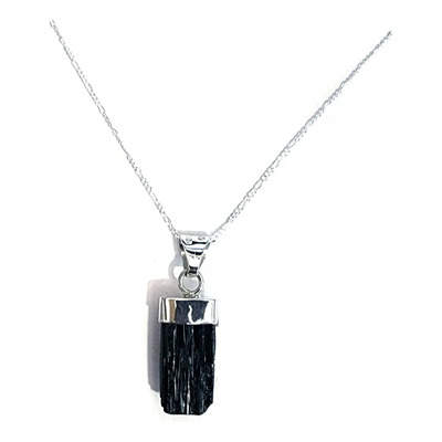 Dije Turmalina Natural Con Cadena En 100% Plata Fina Ley 925 | Envío gratis