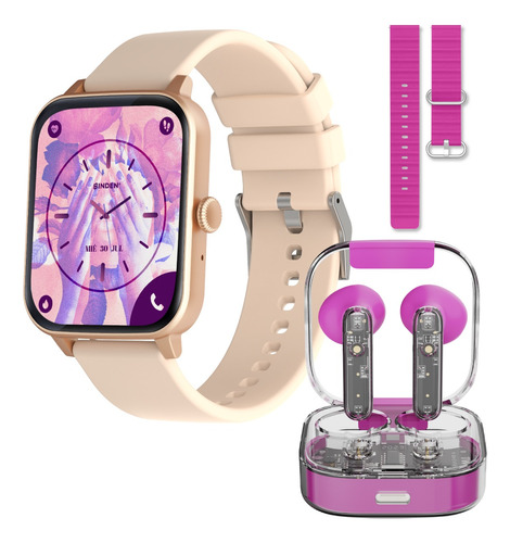 Smartwatch Binden Kulest Kit Reloj Inteligente + Audífonos
