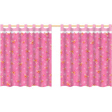 Cortina Decorativa Quarto Criança Menina Borboleta Pink 1,4m