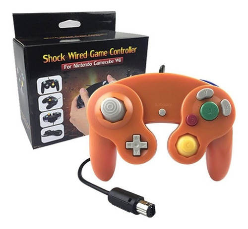 Controle Para Game Cube Nintendo Wii/u Switch Pc Laranja