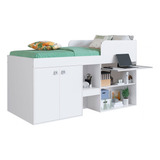 Cama De Solteiro Multifuncional Monterey 2 Portas Branco -