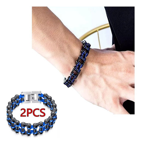 Pulseira De Motociclista Masculina Com Corrente De Motocicli