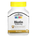 Biotina 10,000mcg 120tablets Importada Eua 21st Century 