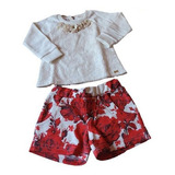 Conjunto Feminino Infantil Menina Algodão Tam.4 Luxo